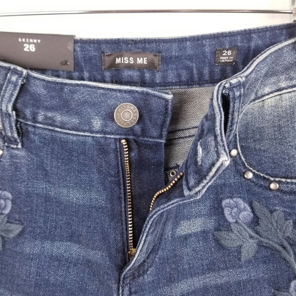 MISS ME Floral Embroidered Skinny Jeans NWT size 26 - Picture 6 of 10